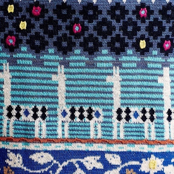 Anthropologie HWR MEDIUM Llama Line Sweater Skirt fall 42% wool alpaca cotton - Picture 4 of 11